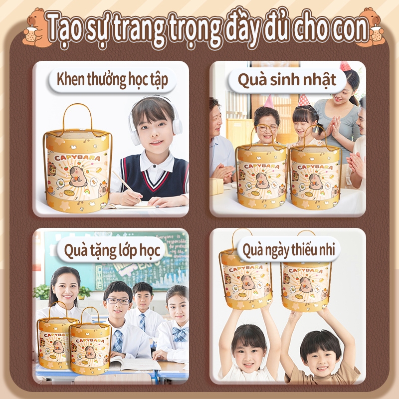 Hộp Quà Văn Phòng Phẩm Capybara Dễ Thương, Túi Đồ Dùng Học Sinh, Quà 1/6 + Tốt Nghiệp Ý Nghĩa