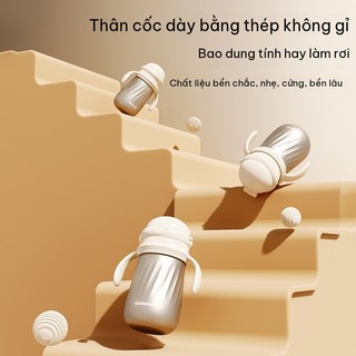 Youkebei Bình Giữ Nhiệt Cho Bé Inox 316 – 6 Lớp, Ống Hút 70° Chống Sặc, Có Khóa, Không Rò Rỉ