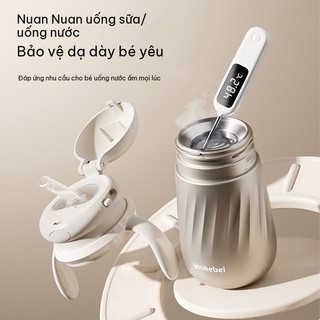 Youkebei Bình Giữ Nhiệt Cho Bé Inox 316 – 6 Lớp, Ống Hút 70° Chống Sặc, Có Khóa, Không Rò Rỉ