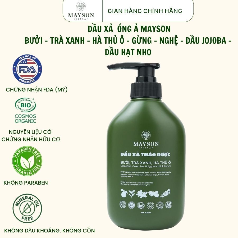 Dầu Xả Mượt Tóc Mayson, Dầu Xả Mềm Mượt Phục Hồi Cấu Trúc Tóc Cải Thiện Khô Xơ Hương Thảo Mộc