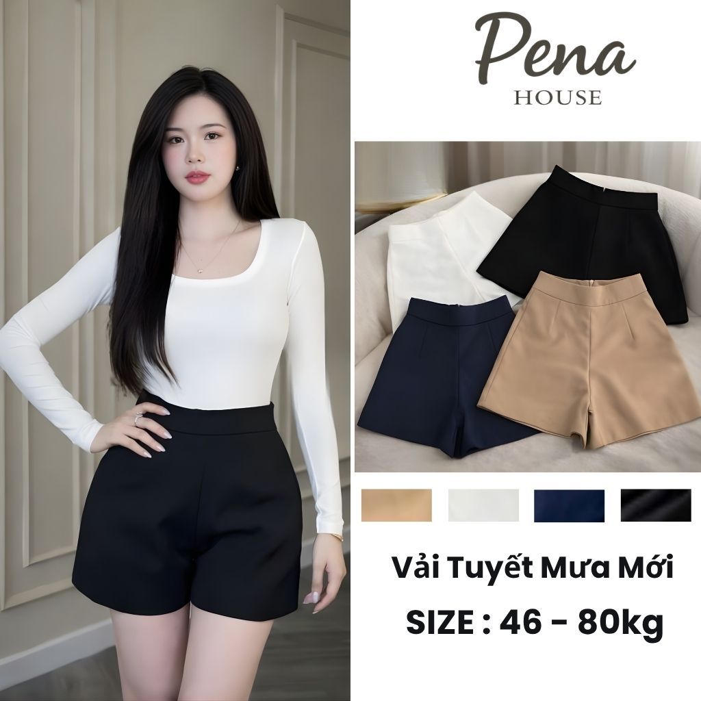 Quần Đùi Nữ 2 lớp có túi cạp cao dáng A nhẹ Pena house Thời Trang Nữ( mã 238)