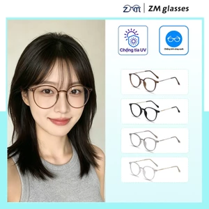 kính thời trang kính cận thị Kính chống ánh sáng xanh khung kính tròn Kính trơn học sinh 067
