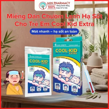 Miếng dán chườm lạnh hạ sốt cho trẻ em Cool Kid Extra (hộp 6 miếng) - Minpharmacy