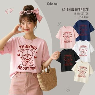 Áo Thun Nam Nữ Oversize 100% Cotton Cao Cấp CLARO - áo phông unisex form chuẩn