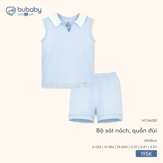 6m-4y | Bubaby Bộ sát nách quần đùi IVC144300 cao cấp chất liệu mềm mại mỏng nhẹ thoáng mát an toàn cho da bé