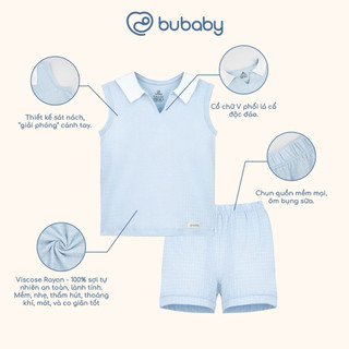 6m-4y | Bubaby Bộ sát nách quần đùi IVC144300 cao cấp chất liệu mềm mại mỏng nhẹ thoáng mát an toàn cho da bé