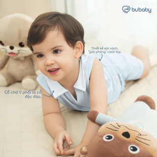 6m-4y | Bubaby Bộ sát nách quần đùi IVC144300 cao cấp chất liệu mềm mại mỏng nhẹ thoáng mát an toàn cho da bé