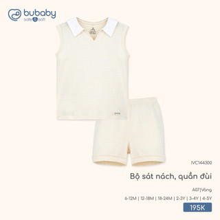 6m-4y | Bubaby Bộ sát nách quần đùi IVC144300 cao cấp chất liệu mềm mại mỏng nhẹ thoáng mát an toàn cho da bé