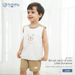 6m-4y | Bubaby Bộ sát nách cổ tròn Little Sunshine IBC1404LS cao cấp chất liệu mềm nhẹ thoáng mát an toàn cho da bé