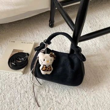Women's Korean-Style Suede Bucket Bag – Beige · DK145