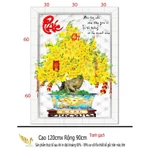 Tranh Gạch UV / Gạch Ép Kính / Kim Tuyến Định Hình - Họa Tiết Cây Mai - Mẫu Đứng - Kích Thước 90x120 - PVP — ảnh 6