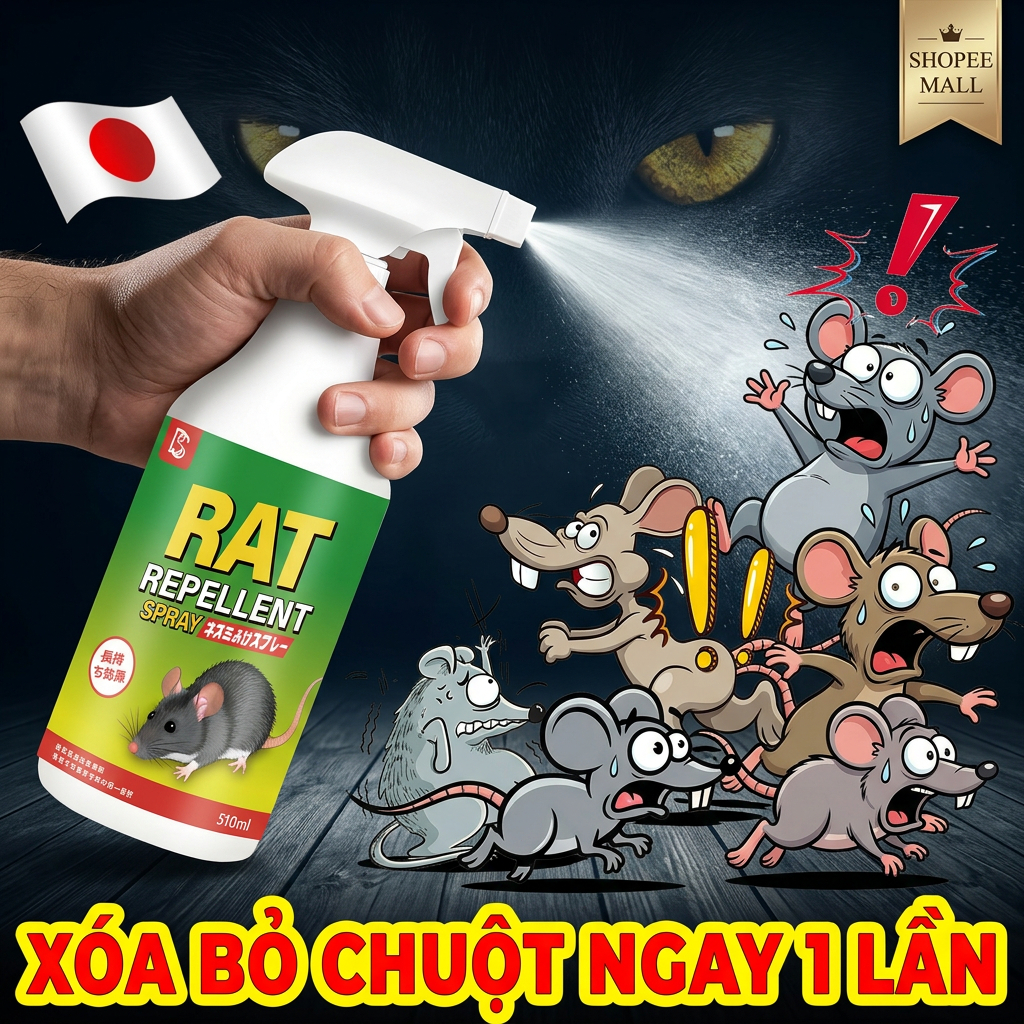 🐭🚫 10.000 năm không còn chuột! 🚫🐭 Xịt xua chuột, chiết xuất thảo dược, hiệu quả mạnh, bảo vệ lâu dài, dùng cho nhà và ô