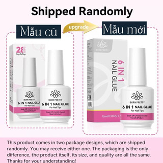 glue gel 6in1 Born Pretty chính hãng 15ml - Sơn gel liên kết 6 trong 1 base, nối úp cứng móng, top loang, top coat