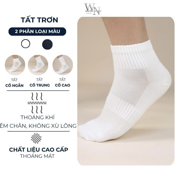 [WN] Tất Vớ Trơn Basic Soxter dệt kim cao cấp, Tất Nam Nữ, Thể thao, Đi chơi, Chất liệu co dãn, Không xù lông,Thoáng khí
