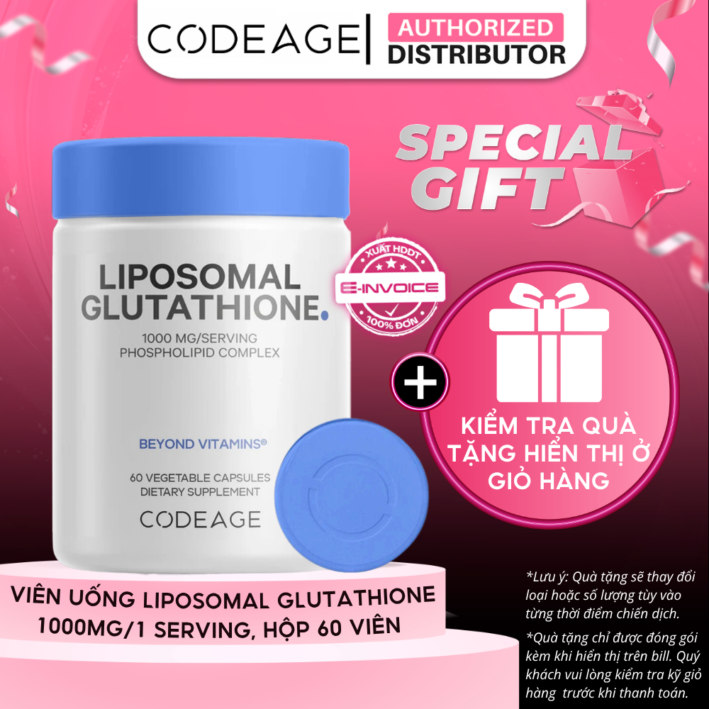 TPBVSK Vin Ung Bo V Sc Khe Codeage Liposomal Glutathione 1000mg/serving,  Hp 60 Vin | Shopee Vit Nam