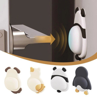 Miếng Dán Tường Chặn Tay Nắm Cửa / Tủ Lạnh Chống Sốc Dày Dặn Bằng Silicon Họa Tiết Hoạt Hình Động Vật Dễ Thương 88541