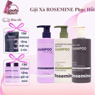 Dầu Gội Xả Rosemine Phục Hồi Cặp Gội Xả Ngăn Rụng Tóc Kiểm Soát Dầu ROSEMINE 500ml 1000ml - Skinora Beauty