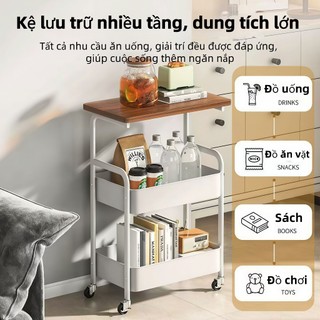 Kệ Để Đồ Đa Năng [ Full thép cacbon ] Kệ đựng đồ đa năng phòng ngủ bỉm sữa spa Có bánh xe
