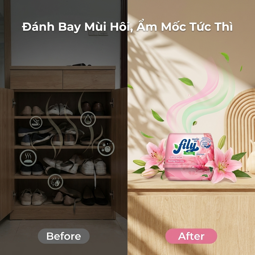 COMBO 5 Sáp Thơm Phòng Khử Mùi Fily Sáp Khử Mùi Thơm Phòng Hương Dịu Nhẹ Cho ô tô Tủ Đồ Tủ Quần Áo