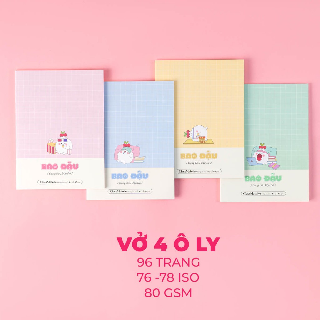 Combo 2/5/10 Tập Học Sinh Miền Nam Bao Đậu Classmate A5 Bìa Dày Chống Nước, Giấy Ăn Mực Chống Loá Không Lem, Vở 4 Ô Ly