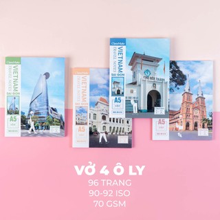 Tập Vở Ô Ly Học Sinh 96 Trang CLASSMATE 70GSM Vở Ô Ly Bìa In Địa Danh Sài Gòn, Giấy Dày Luyện Chữ, Ghi Chép