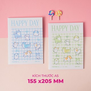 Tập Học Sinh HAPPY DAY Classmate 96/200 Trang Kẻ 4 Ô Ly , Vở 4 Ô Li Size A5 Giấy Ăn Mực 60gsm Chống Loá Khi Ghi Chép