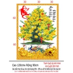Tranh Gạch UV / Gạch Ép Kính / Kim Tuyến Định Hình - Họa Tiết Cây Mai - Mẫu Đứng - Kích Thước 90x120 - PVP — ảnh 8