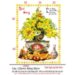 Tranh Gạch UV / Gạch Ép Kính / Kim Tuyến Định Hình - Họa Tiết Cây Mai - Mẫu Đứng - Kích Thước 90x120 - PVP — ảnh 4