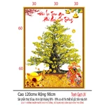 Tranh Gạch UV / Gạch Ép Kính / Kim Tuyến Định Hình - Họa Tiết Cây Mai - Mẫu Đứng - Kích Thước 90x120 - PVP — ảnh 3