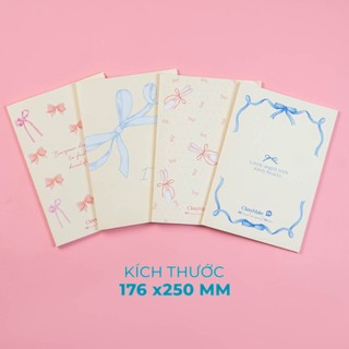 Combo 5 Vở Kẻ Ngang Classma BST "Nơ" 100gsm, Giấy Vàng Chống Loá, Bìa Cán Bóng Chống Nước Cao Cấp