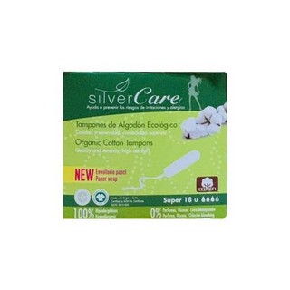Tampon Hữu Cơ Silvercare Super 18 Miếng (3 Giọt) 100% Cotton Tự Nhiên Thấm Hút Vượt Trội Không Kích Ứng - Natural Market