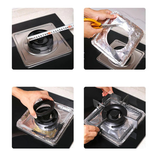Set 10 Miếng Giấy Bạc Lót Bếp Ga Chống Vết Dầu Mỡ, Vết Bẩn Chống Hoen Gỉ 88542
