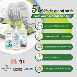 Nước rửa bát sinh học hương chanh Artisan Savonnier 1L