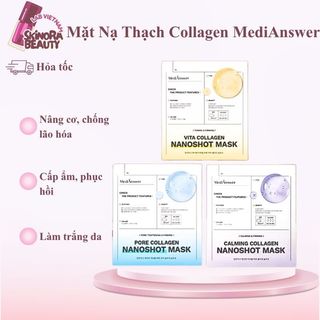 Mặt Nạ Thạch Collagen MediAnswer Nâng Cơ Mặt Nạ Medianswer Vita/Pore/Calming Collagen Nanoshot 5 miếng -Skinora Beauty