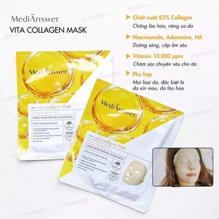 Mặt Nạ Thạch Collagen MediAnswer Nâng Cơ Mặt Nạ Medianswer Vita/Pore/Calming Collagen Nanoshot 5 miếng -Skinora Beauty