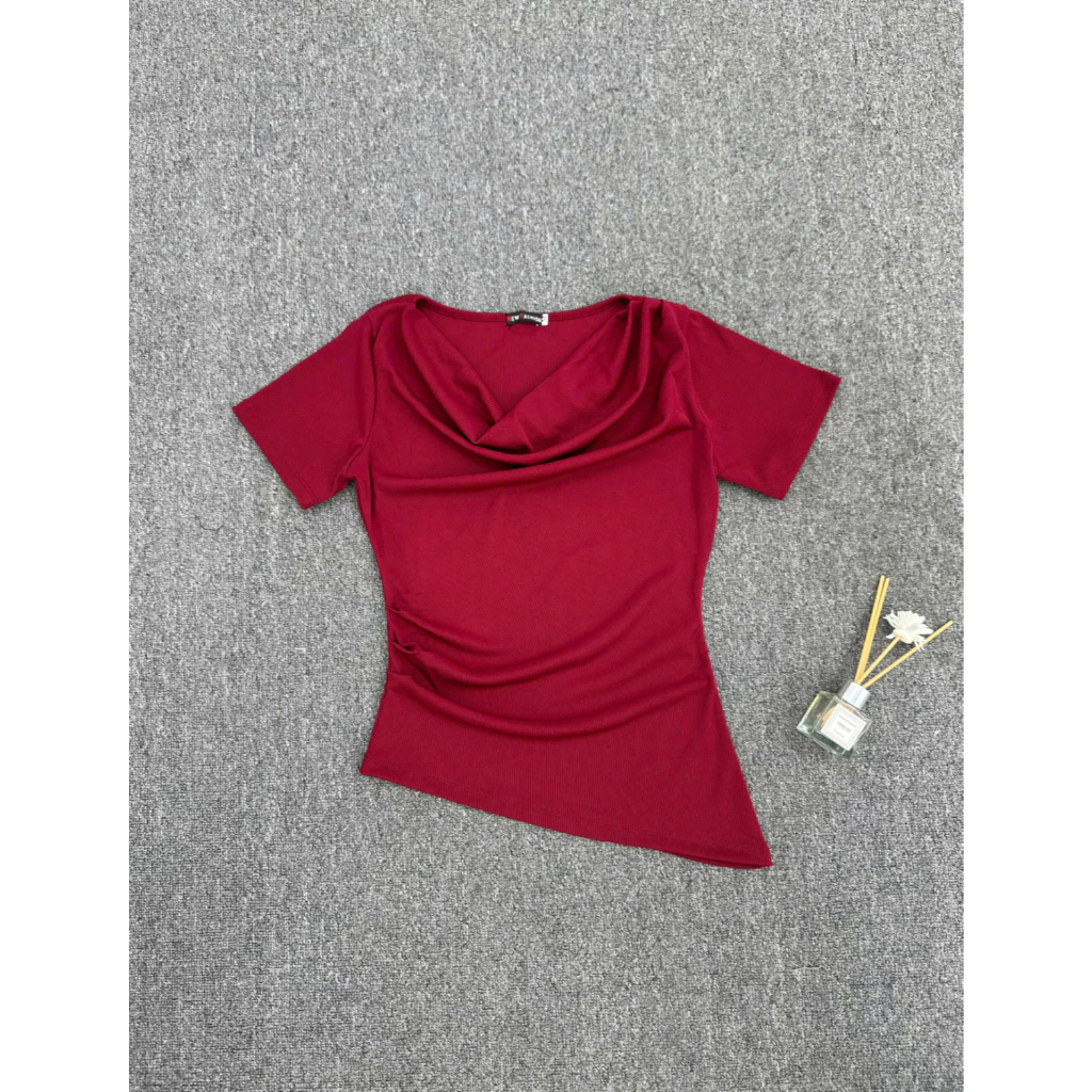 Áo Thun Nữ Cổ Thuyền Nhún Thắt Eo Ôm Body Tôn Dáng Chất Thun Gân Tăm Bigsize 45-85kg ESHOP MS592