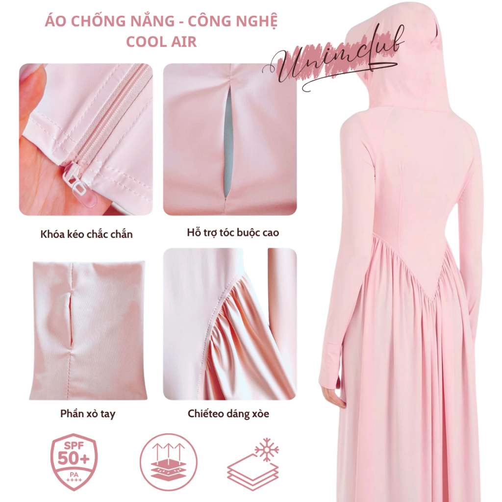 [Hỏa Tốc] Áo Chống Nắng Nữ Công Nghệ Cool Air Dáng Dài Vải Thun Lạnh Premium Thoáng Mát Thấm Hút Mồ Hôi  ACN39