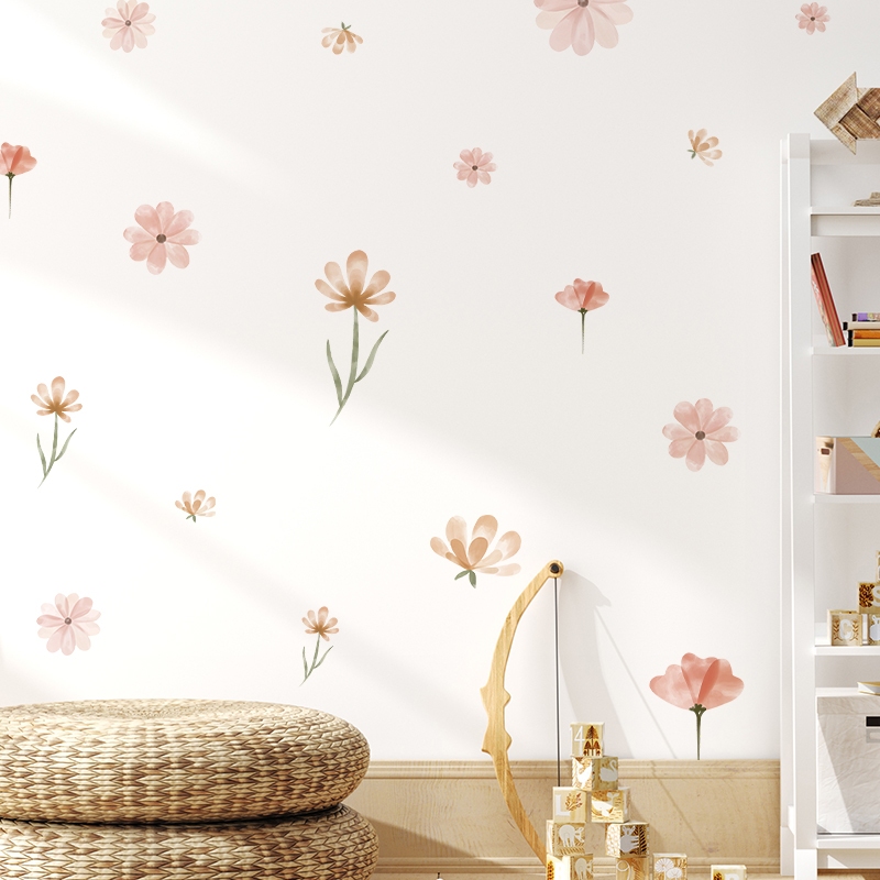Sticker Decal Dán Tường Mẫu Hoa Nhí 2 Có Keo Sẵn - Trang Trí Cửa Kính - Decor Quán Cafe - Phòng Ngủ