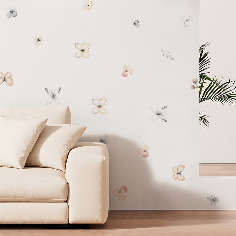 [Nhiều Mẫu Bộ 1] Decal Dán Tường Họa Tiết Hoa Cỏ Có Keo Sẵn - Trang Trí Tường Nhà, Quán Cà Phê
