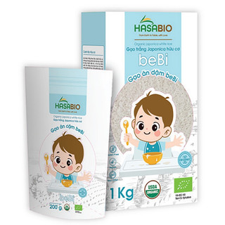 Gạo Japonica hữu cơ beBi HaSaBio Organic Ricecho bé ăn dặm