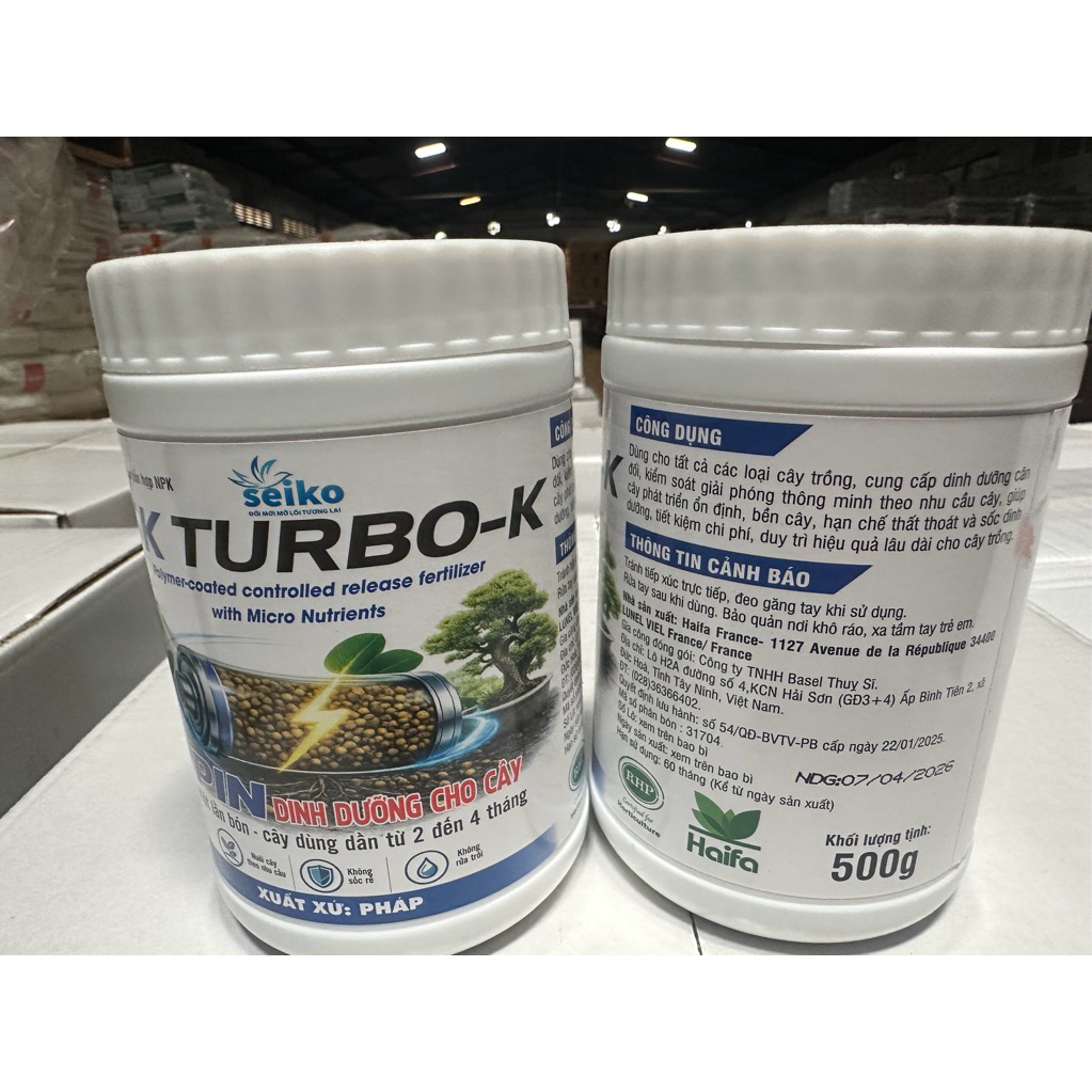 Phân bón nhả chậm có kiểm soát SK TURBO- K đầy đủ đa-trung-vi lượng, 1 lần bón cây dùng dần 2-4 tháng. Xuất xứ: Pháp