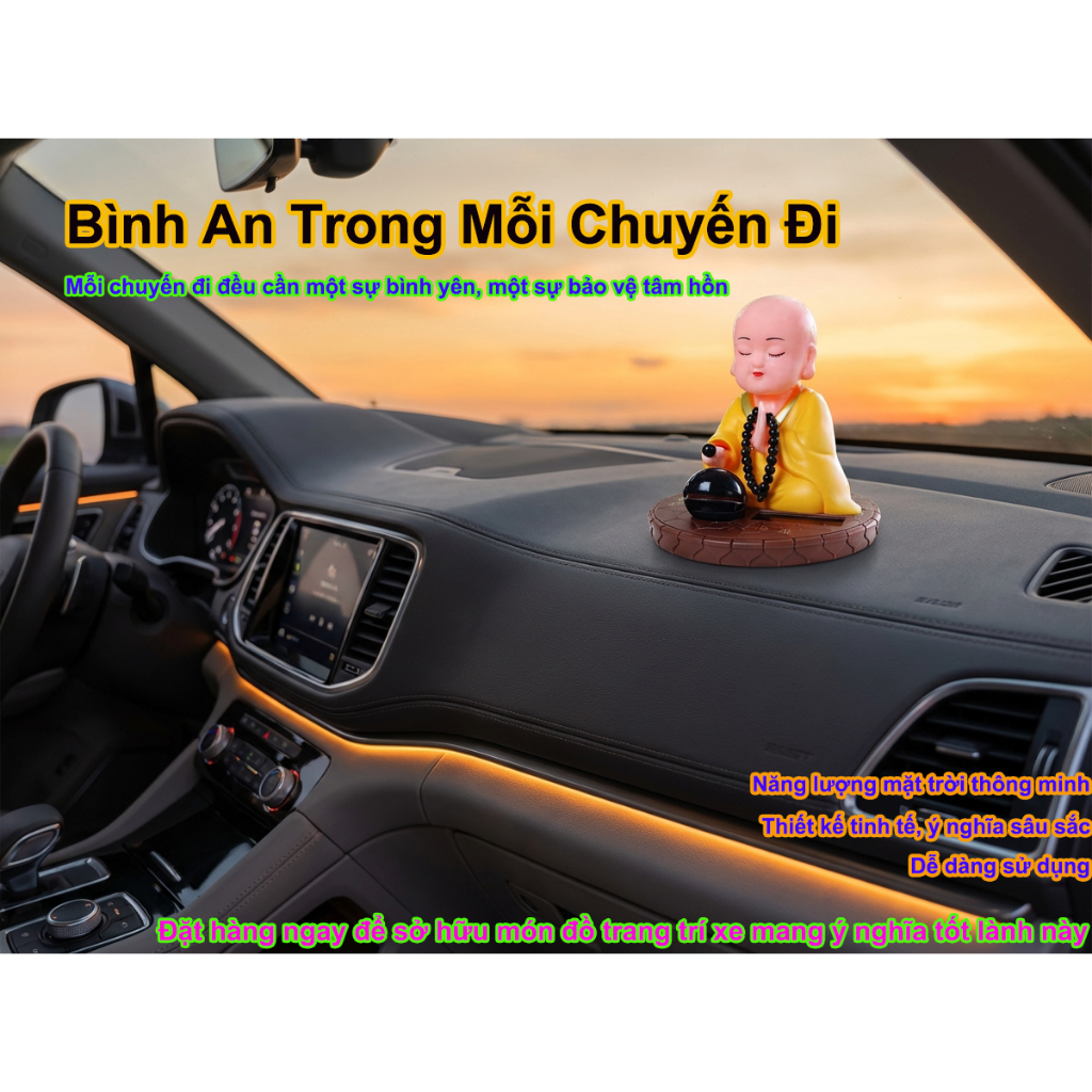 Trang Trí Ô Tô Bụt Di Lặc + Dây Chuỗi Trầm, Đem Lại May Mắn, Bình An Trên Đường