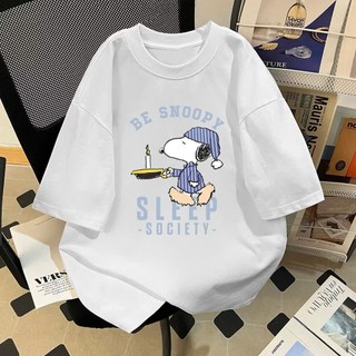 áo thun phông nữ nam form rộng tay lỡ unisex chất liệu cotton thấm hút mồ hôi in hình BE SNOOPY