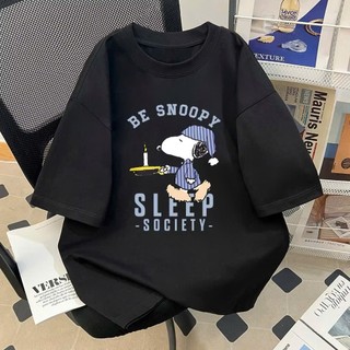 áo thun phông nữ nam form rộng tay lỡ unisex chất liệu cotton thấm hút mồ hôi in hình BE SNOOPY