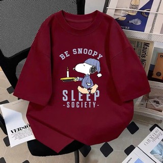 áo thun phông nữ nam form rộng tay lỡ unisex chất liệu cotton thấm hút mồ hôi in hình BE SNOOPY