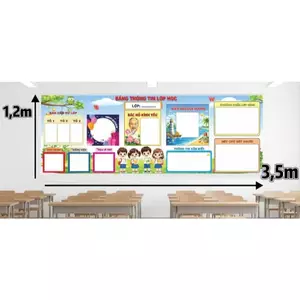 Bảng Thông Tin Lớp Học Khổ Lớn 3.5x1.2m – Chất liệu Hiflex Bền Đẹp Trang Trí Lớp