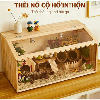 Lồng nuôi thú cưng gỗ mica trong suốt an toàn cho vật nuôi