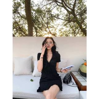 𝗠𝗮𝗿𝘃𝗶𝗻 𝗗𝗿𝗲𝘀𝘀 - |LY LINEN| - Đầm cổ V thắt nơ
