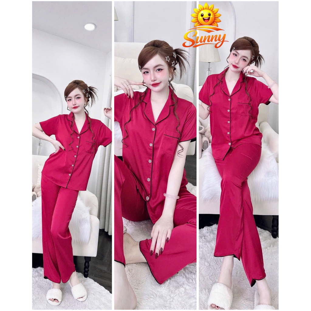 (11/04/2026)Tay ngắn quần dài pijama lụa latin trơn,latin mềm nhẹ mát