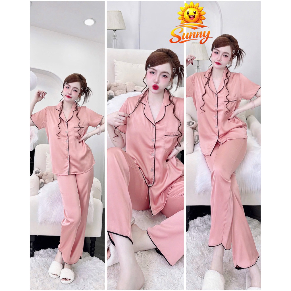 (11/04/2026)Tay ngắn quần dài pijama lụa latin trơn,latin mềm nhẹ mát